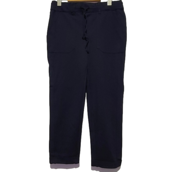 Democracy Pants - Democracy Navy Blue High Rise Ankle Pants Medium Cropped Trousers